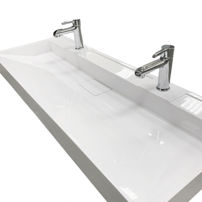 Раковина, умивальник Adamant VISION, штучний камінь, прямокут., з отвором для змішувача, без переливу, 1200х455х110мм, накладний, білий Раковина, умивальник Adamant VISION, штучний камінь, прямокут., з отвором для змішувача, без переливу, 1200х455х110мм, накладний, білий