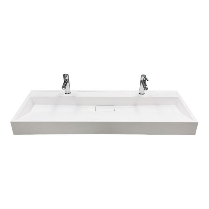 Раковина, умивальник Adamant VISION, штучний камінь, прямокут., з отвором для змішувача, без переливу, 1200х455х110мм, накладний, білий Раковина, умивальник Adamant VISION, штучний камінь, прямокут., з отвором для змішувача, без переливу, 1200х455х110мм, накладний, білий