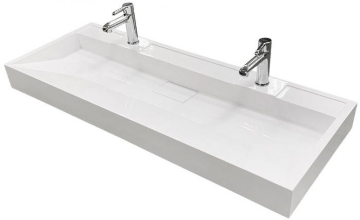 Раковина, умивальник Adamant VISION, штучний камінь, прямокут., з отвором для змішувача, без переливу, 1200х455х110мм, накладний, білий Раковина, умивальник Adamant VISION, штучний камінь, прямокут., з отвором для змішувача, без переливу, 1200х455х110мм, накладний, білий