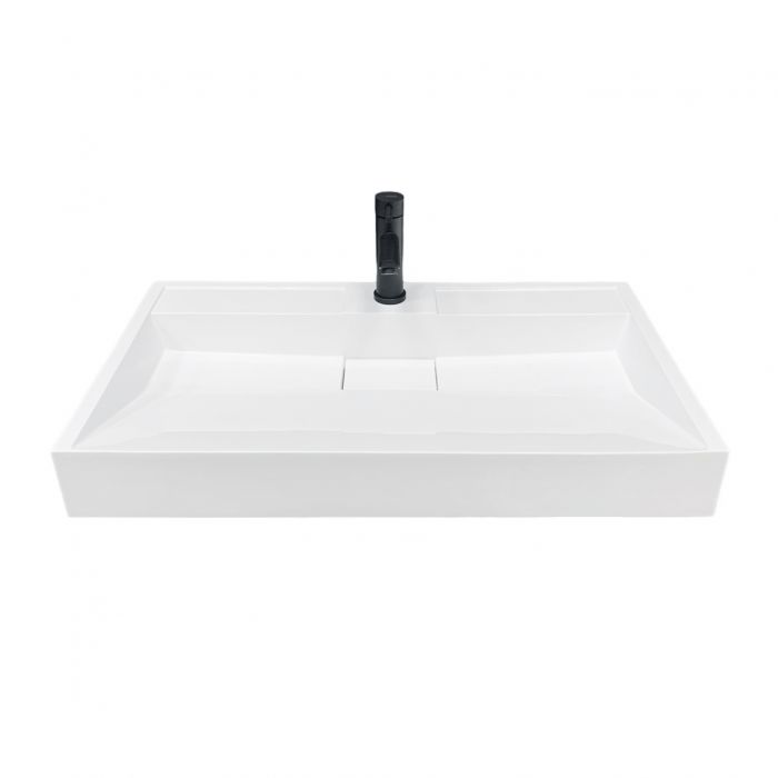 Раковина, умивальник Adamant VISION, штучний камінь, прямокут., з отвором для змішувача, без переливу, 800х455х110мм, накладний, білий Раковина, умивальник Adamant VISION, штучний камінь, прямокут., з отвором для змішувача, без переливу, 800х455х110мм, накладний, білий