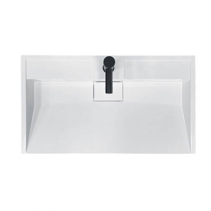 Раковина, умивальник Adamant VISION, штучний камінь, прямокут., з отвором для змішувача, без переливу, 800х455х110мм, накладний, білий Раковина, умивальник Adamant VISION, штучний камінь, прямокут., з отвором для змішувача, без переливу, 800х455х110мм, накладний, білий