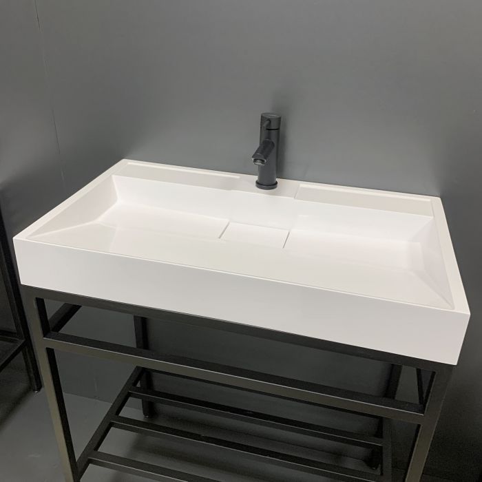 Раковина, умивальник Adamant VISION, штучний камінь, прямокут., з отвором для змішувача, без переливу, 800х455х110мм, накладний, білий Раковина, умивальник Adamant VISION, штучний камінь, прямокут., з отвором для змішувача, без переливу, 800х455х110мм, накладний, білий