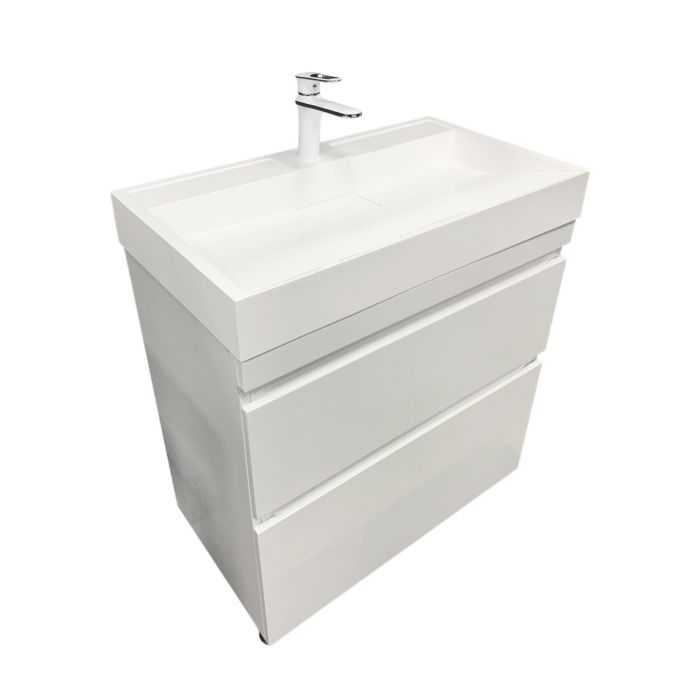 Раковина, умивальник Adamant VISION, штучний камінь, прямокут., з отвором для змішувача, без переливу, 800х455х110мм, накладний, білий Раковина, умивальник Adamant VISION, штучний камінь, прямокут., з отвором для змішувача, без переливу, 800х455х110мм, накладний, білий