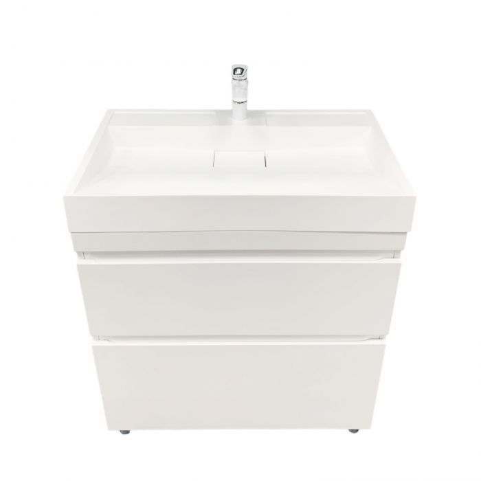 Раковина, умивальник Adamant VISION, штучний камінь, прямокут., з отвором для змішувача, без переливу, 800х455х110мм, накладний, білий Раковина, умивальник Adamant VISION, штучний камінь, прямокут., з отвором для змішувача, без переливу, 800х455х110мм, накладний, білий