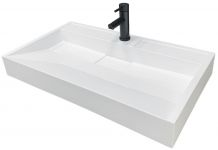 Раковина, умивальник Adamant VISION, штучний камінь, прямокут., з отвором для змішувача, без переливу, 800х455х110мм, накладний, білий