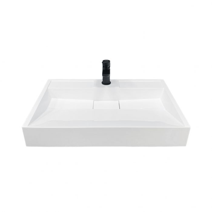 Раковина, умивальник Adamant VISION, штучний камінь, прямокут., з отвором для змішувача, без переливу, 700х455х110мм, накладний, білий Раковина, умивальник Adamant VISION, штучний камінь, прямокут., з отвором для змішувача, без переливу, 700х455х110мм, накладний, білий