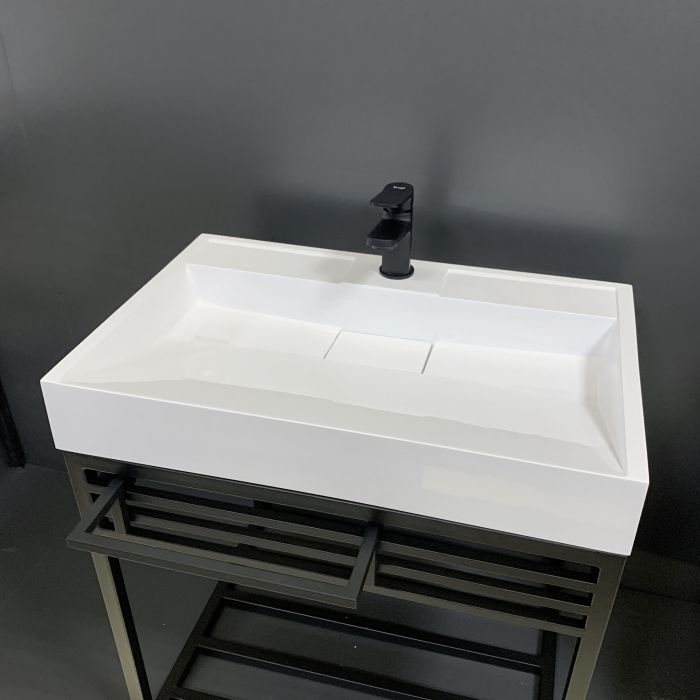 Раковина, умивальник Adamant VISION, штучний камінь, прямокут., з отвором для змішувача, без переливу, 700х455х110мм, накладний, білий Раковина, умивальник Adamant VISION, штучний камінь, прямокут., з отвором для змішувача, без переливу, 700х455х110мм, накладний, білий