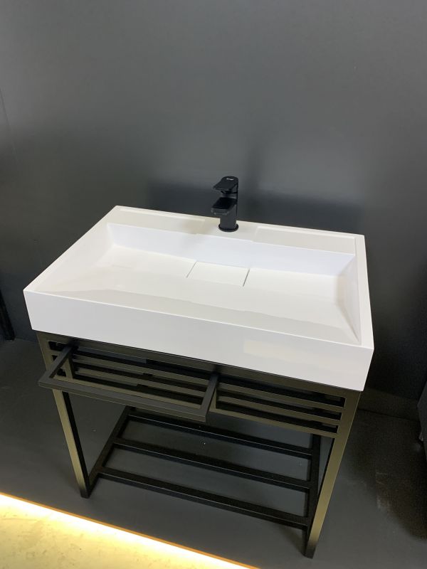 Раковина, умивальник Adamant VISION, штучний камінь, прямокут., з отвором для змішувача, без переливу, 700х455х110мм, накладний, білий Раковина, умивальник Adamant VISION, штучний камінь, прямокут., з отвором для змішувача, без переливу, 700х455х110мм, накладний, білий