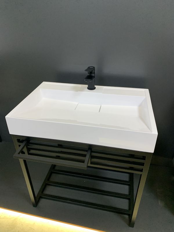 Раковина, умивальник Adamant VISION, штучний камінь, прямокут., з отвором для змішувача, без переливу, 700х455х110мм, накладний, білий Раковина, умивальник Adamant VISION, штучний камінь, прямокут., з отвором для змішувача, без переливу, 700х455х110мм, накладний, білий