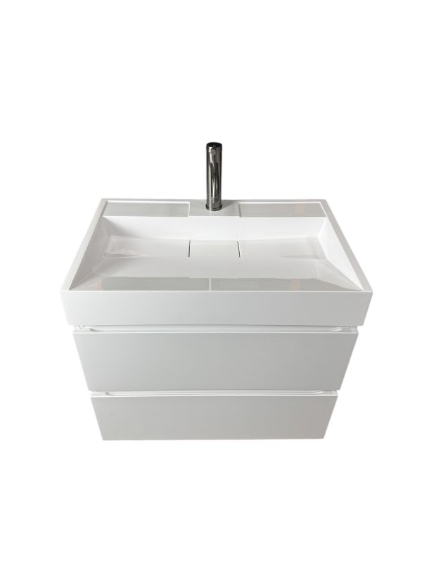 Раковина, умивальник Adamant VISION, штучний камінь, прямокут., з отвором для змішувача, без переливу, 700х455х110мм, накладний, білий Раковина, умивальник Adamant VISION, штучний камінь, прямокут., з отвором для змішувача, без переливу, 700х455х110мм, накладний, білий