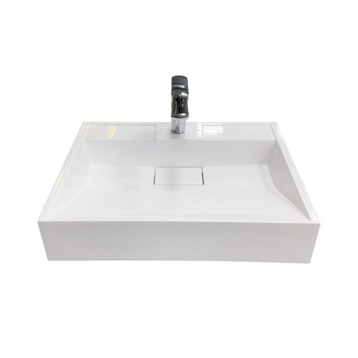 Раковина, умивальник Adamant VISION, штучний камінь, прямокут., з отвором для змішувача, без переливу, 500х380х110мм, накладний, білий Раковина, умивальник Adamant VISION, штучний камінь, прямокут., з отвором для змішувача, без переливу, 500х380х110мм, накладний, білий