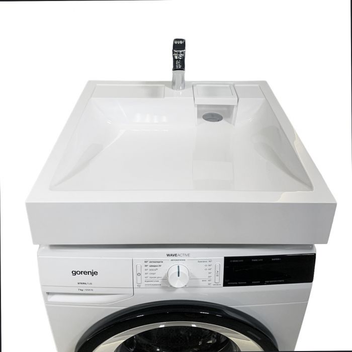 Раковина, умивальник Adamant WASHER NEW, штучний камінь, прямокут., з отвором для змішувача, без переливу, 595х595х115мм, накладний, білий Раковина, умивальник Adamant WASHER NEW, штучний камінь, прямокут., з отвором для змішувача, без переливу, 595х595х115мм, накладний, білий