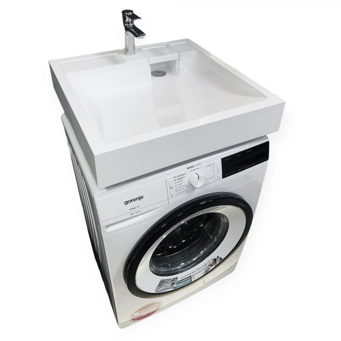 Раковина, умивальник Adamant WASHER NEW, штучний камінь, прямокут., з отвором для змішувача, без переливу, 595х595х115мм, накладний, білий Раковина, умивальник Adamant WASHER NEW, штучний камінь, прямокут., з отвором для змішувача, без переливу, 595х595х115мм, накладний, білий