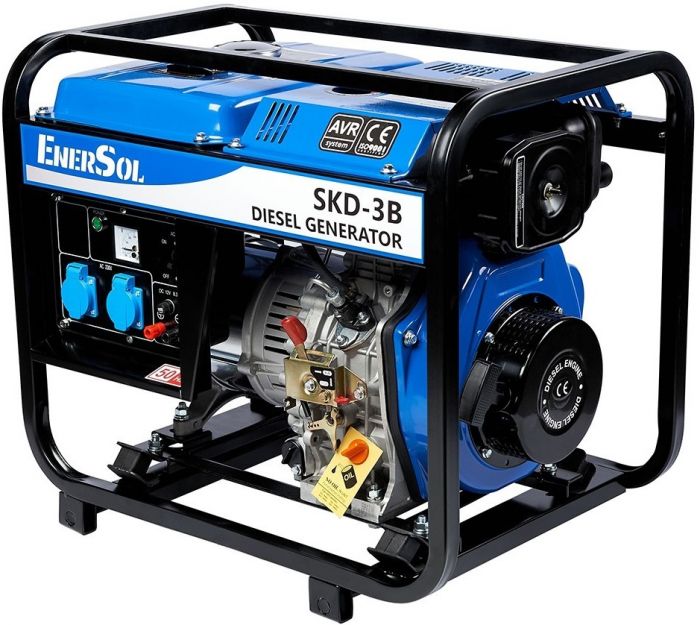 Генератор дизельний EnerSol SKD-3B, 230В, 2.8/3кВт, ручний стартер, 85кг