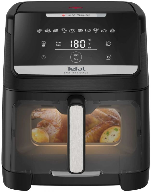Мультипіч Tefal Easy Fry Silence XXL, 1800Вт, чаша-7, сенсорне керув., 10 програм, з віконцем, пластик, чорний