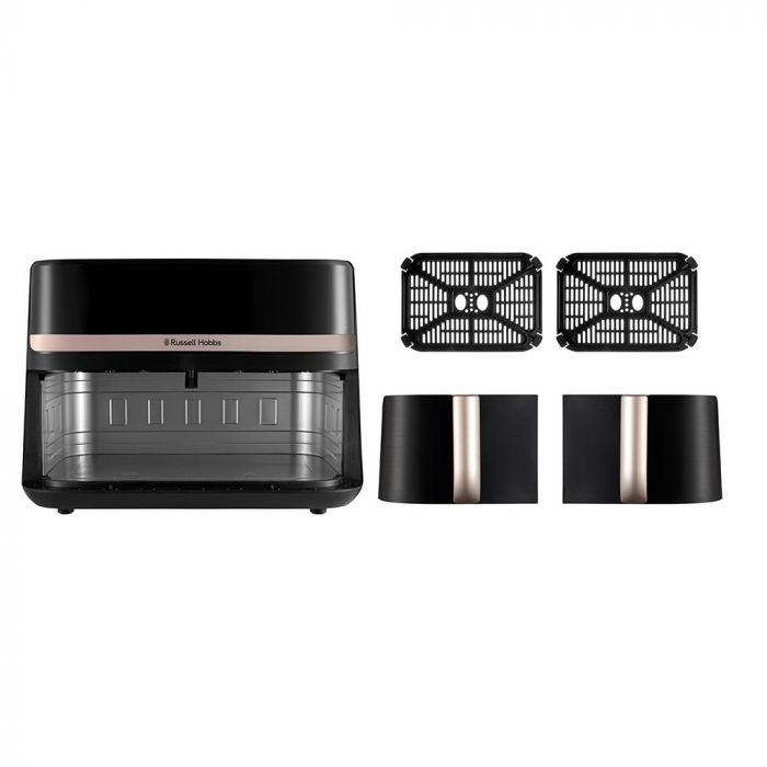 Мультипіч Russell Hobbs Satis Fry DualBaske 2800Вт, чаша-4.5/4.5л, сенсорне управл., 9 авто. программ, пластик, чорний