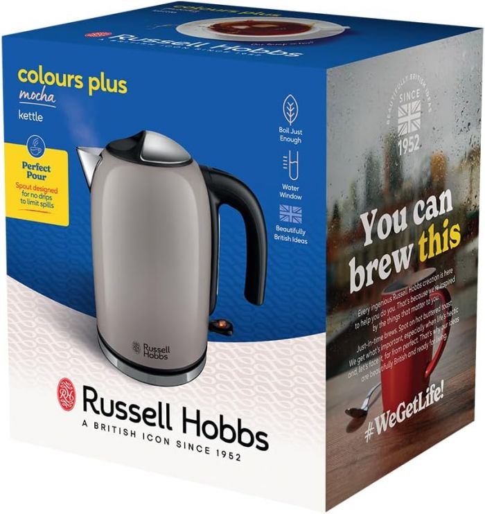 Електрочайник Russell Hobbs, 1.7л, метал, мокко