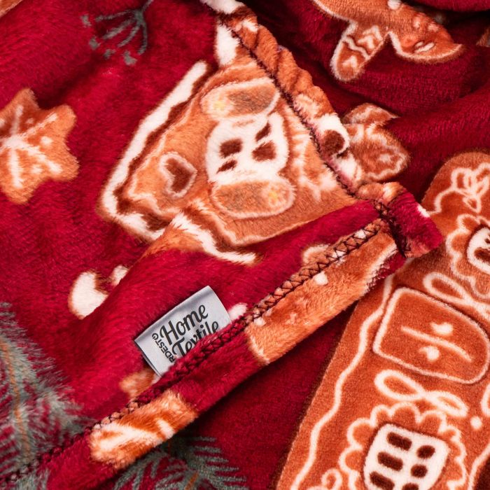 Плед ARDESTO Christmas Flannel 160х200см, 100% поліестер, імбирні будиночки
