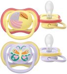 Пустушка  Avent  Ultra Air, 0-6 міс., 2 шт, дизайн для дівчат.