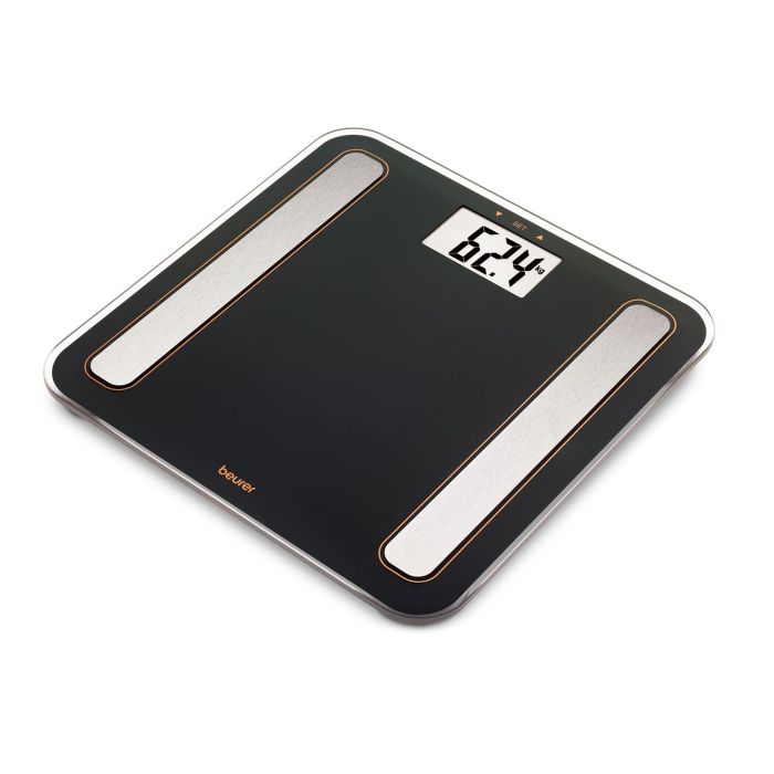 Ваги Beurer підлогові діагностичні, 180кг, підсвіч., дисплея, 1хCR2032, скло,чорний