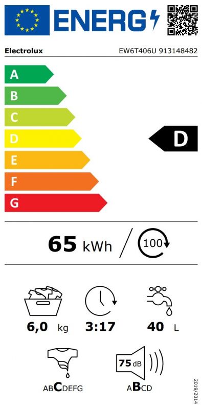 Пральна машина Electrolux вертикальна, 6кг, 1000, D, 60см, дисплей, білий