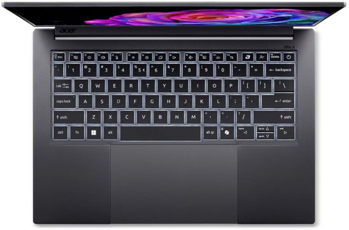 Ноутбук Acer Swift X 14 SFX14-61G 14.5" 2.8K OLED, AMD R7-350, 32GB, F1TB, NVD5050-8, Win11, сірий