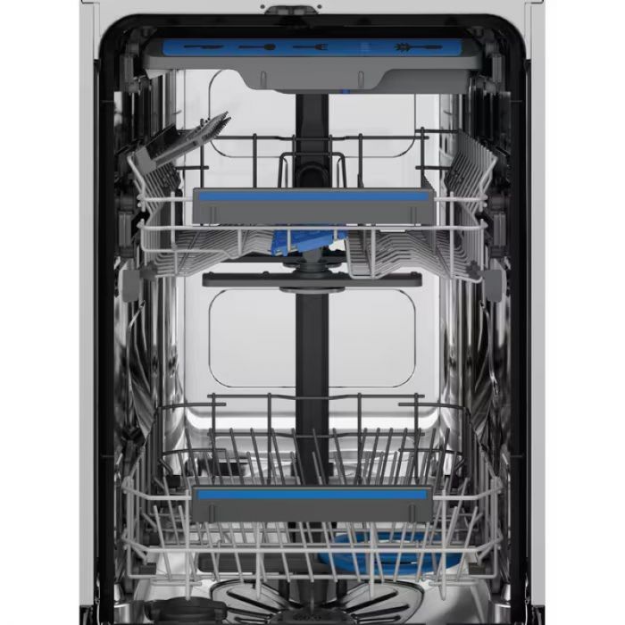 Посудомийна машина Electrolux вбудована, 10компл., Е, 45см, дисплей, інвертор, 3й кошик, чорний