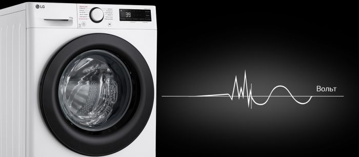 Пральна машина LG фронтальна, 11кг, 1400, A, 57см, дисплей, пара, інвертор, білий