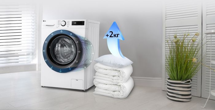 Пральна машина LG фронтальна, 11кг, 1400, A, 57см, дисплей, пара, інвертор, білий