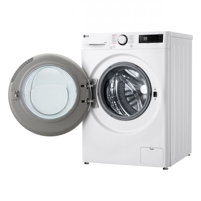 Пральна машина LG фронтальна, 10кг, 1400, A, 57см, дисплей, пара, інвертор, білий