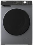 Пральна машина Hitachi фронтальна, 8кг, 1400, A+++, 60см, дисплей, пара, інвертор, люк чорний, cріблястий