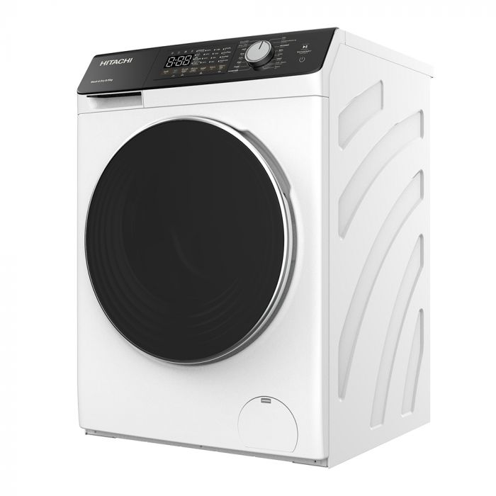 Прально-сушильна машина Hitachi фронтальна, 8(5)кг, 1400, A, 60см, дисплей, пара, інвертор, білий