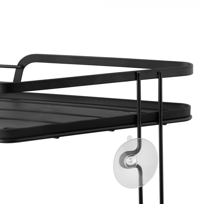 Полиця кутова Ardesto Vigor 2-ярусна 22см, метал, поліпропілен, чорний Полиця кутова Ardesto Vigor 2-ярусна 22см, метал, поліпропілен, чорний