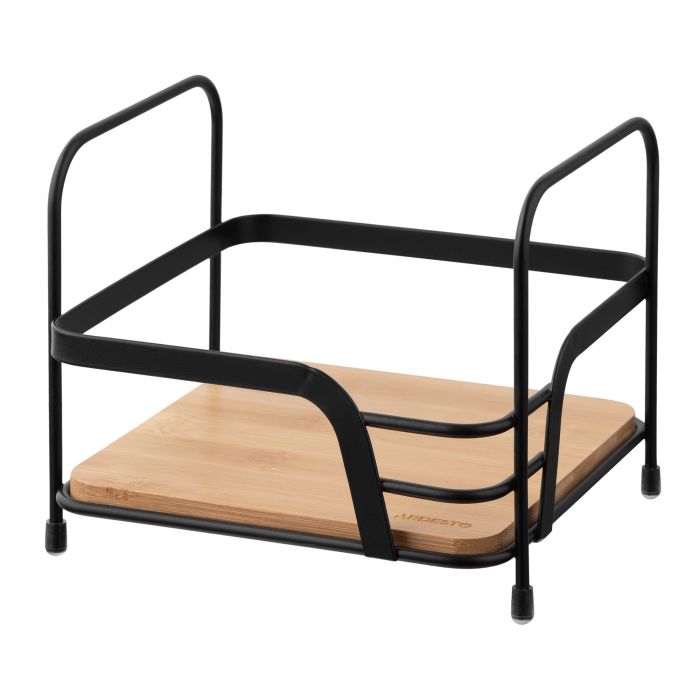 Полиця Ardesto Minimalism 1-ярусна 16х15.5х13.5см, метал, бамбук, чорний Полиця Ardesto Minimalism 1-ярусна 16х15.5х13.5см, метал, бамбук, чорний