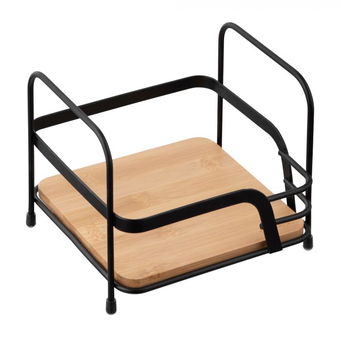Полиця Ardesto Minimalism 1-ярусна 16х15.5х13.5см, метал, бамбук, чорний Полиця Ardesto Minimalism 1-ярусна 16х15.5х13.5см, метал, бамбук, чорний