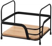 Полиця Ardesto Minimalism 1-ярусна 16х15.5х13.5см, метал, бамбук, чорний