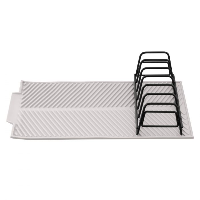 Сушарка для посуду з підставкою Ardesto Minimalism 39х25х8см, силікон, метал, сірий Сушарка для посуду з підставкою Ardesto Minimalism 39х25х8см, силікон, метал, сірий