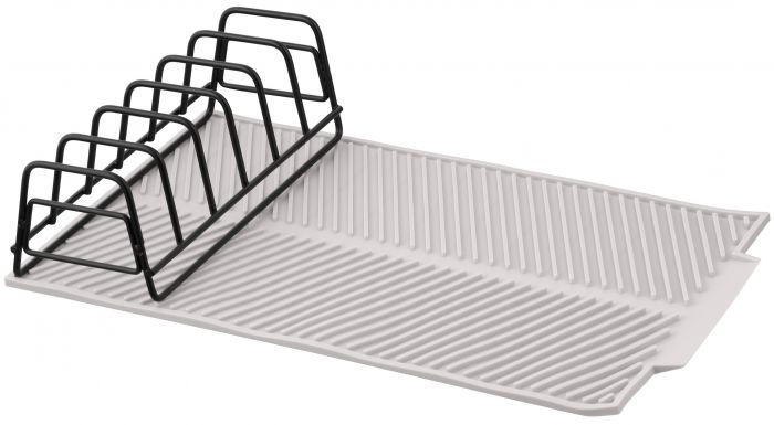 Сушарка для посуду з підставкою Ardesto Minimalism 39х25х8см, силікон, метал, сірий Сушарка для посуду з підставкою Ardesto Minimalism 39х25х8см, силікон, метал, сірий