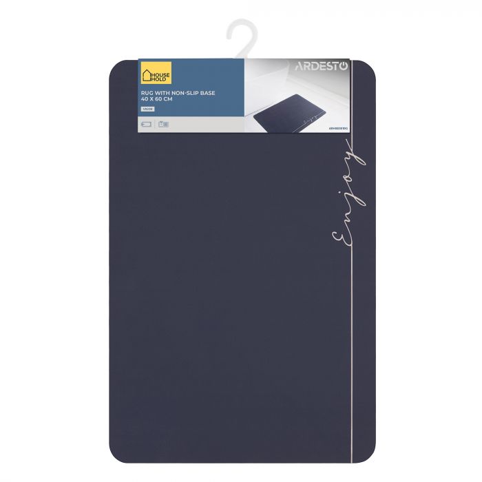 Килимок Ardesto Vigor з нековзною основою 40х60см, поліестер, сірий темний Килимок Ardesto Vigor з нековзною основою 40х60см, поліестер, сірий темний