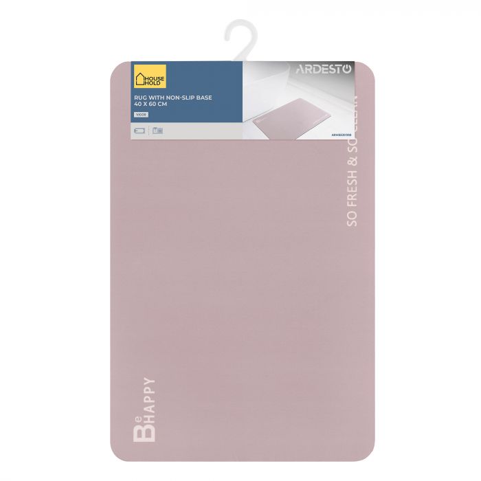 Килимок Ardesto Vigor з нековзною основою 40х60см, овал, поліестер, бежевий Килимок Ardesto Vigor з нековзною основою 40х60см, овал, поліестер, бежевий