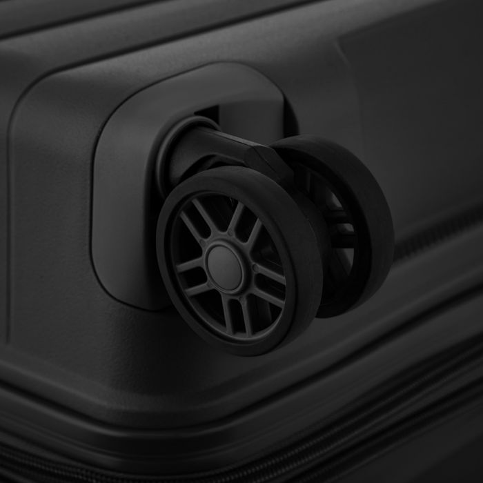 Набір валіз 2E, Aero, поліпропілен, (M+S), TSA, 4 колеса, EXP, чорний
