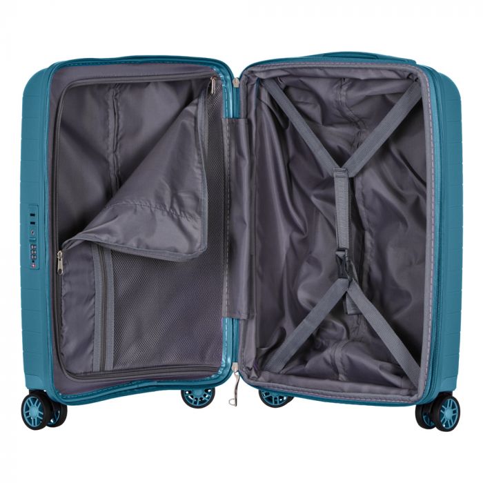 Набір валіз 2E, Aero, поліпропілен, (M+S), TSA, 4 колеса, EXP, синій