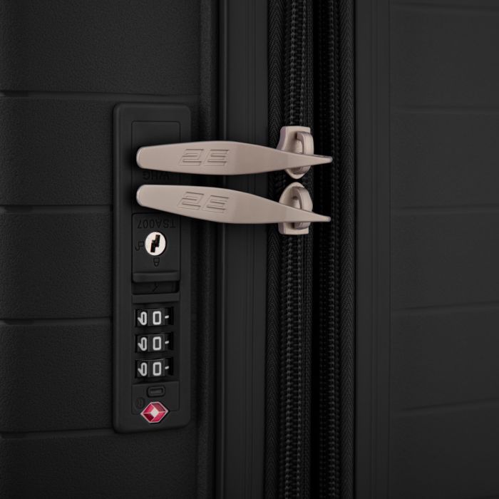 Набір валіз 2E, Aero, поліпропілен, (L+M+S), TSA, 4 колеса, EXP, чорний