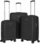 Набір валіз 2E, Aero, поліпропілен, (L+M+S), TSA, 4 колеса, EXP, чорний