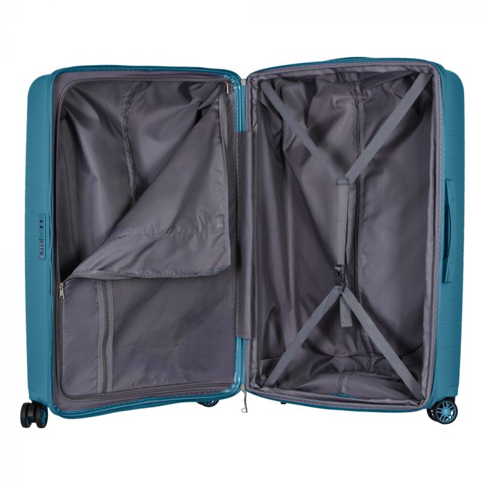 Набір валіз 2E, Aero, поліпропілен, (L+M+S), TSA, 4 колеса, EXP, синій