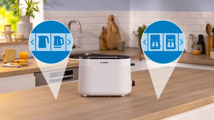 Тостер Bosch 950Вт, пластик, білий