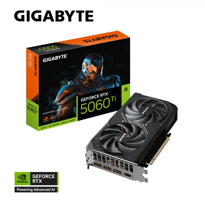 Відеокарта GIGABYTE GeForce RTX 5060 Ti 16GB GDDR7 WINDFORCE OC MAX