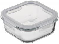Контейнер для зберігання харчових продуктів Ardesto Gemini 0.8л, боросилікатне скло, пластик, квадратний, прозорий