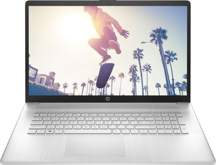 Ноутбук HP 17-cp2041ua 17.3" FHD IPS AG, AMD R5-7520U, 16GB, F512GB, UMA, DOS, сріблястий
