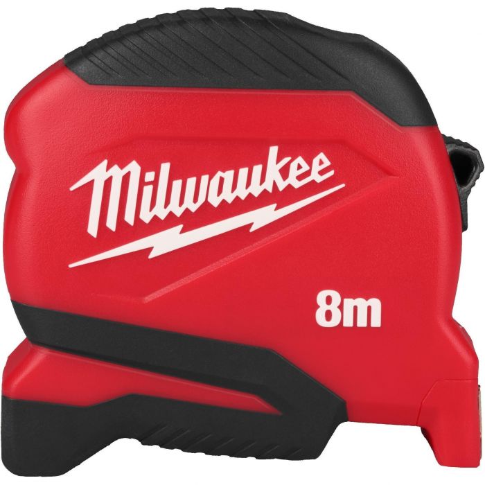 Рулетка Milwaukee Pro Compact, 8мх25мм, з фіксатором змотування, АБС-пластик